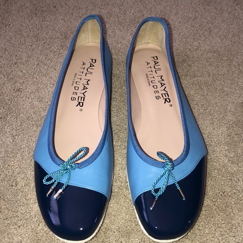 Paul Mayer Attitudes Blue WOMEN’S 9 CRAVE LEATHER BALLET FLAT
